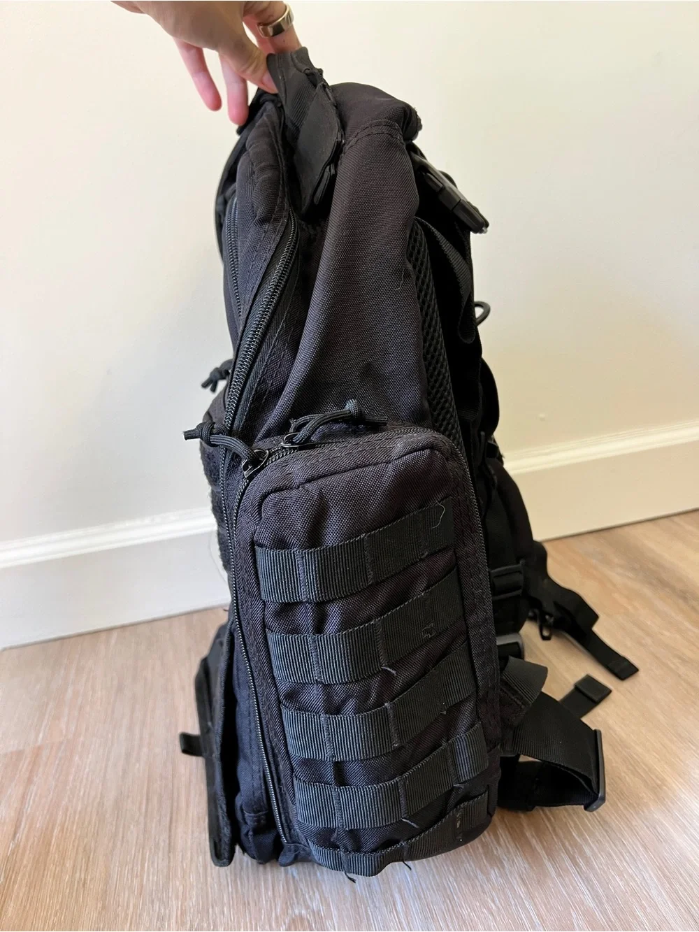 DBTAC Tactical Diaper Bag Backpack Black MOLLE Large Baby Bag GUC